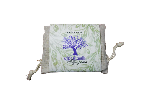 Sabonete perfumado de azeite em saco de pano